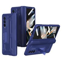 „Samsung Galaxy Z Fold 4 3 5g Fold3 Fold4 2“ dėklas su vyrių apsauga Magnetiniu atramos stovu, kietu kompiuterio smūgiams atspariu dangteliu Case Only(NO S Pen) mėlyna