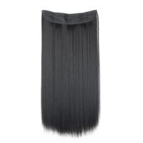 MERISIHAIR šviesiai blondinai natūralūs tiesūs ilgų plaukų priauginimai iš sintetinio pluošto kasdieniniam dėvėjimui Cosplay nematoma žuvies linija 55 cm