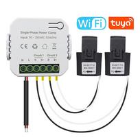 Tuya Wifi vienfazis energijos matuoklis 80A su CT Clamp Mobiliojo telefono programa Kwh energijos suvartojimo monitorius PC311-1-W-TY & 2 CT