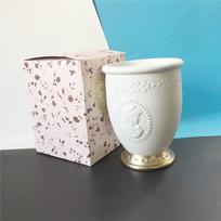 Laduree Embossment makiažo šepetėlių laikiklis - baltas / rožinis -  Luxury Beauty  kosmetikos šepetėlių laikymo dėklas balta