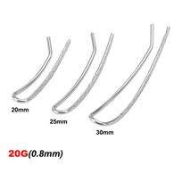 2 vnt U plaukų segtuko formos auskarai nerūdijančio plieno auskarų vėrimas aukso sidabro spalvos žavesys moterims auskaras Tragus 20mm-2pcs sidabras