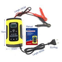 12V 5A impulsinis remonto akumuliatoriaus įkroviklis, skirtas automobilių motociklams AGM GEL WET švino rūgštis Europe plug-15x8.5x6cm geltona/juoda