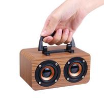 Mediniai belaidžiai Bluetooth nešiojami garsiakalbiai Žemųjų dažnių garsiakalbis Stereo žemųjų dažnių sistema Bluetooth garsiakalbis TF USB MP3 grotuvas namų stiprintuvas ruda