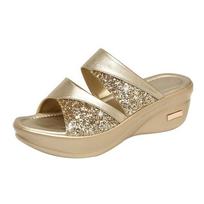 Popular Women's Fashion Flip-flops Leisure Sandals for Women High Heel Sandals Luxury Outdoor Non-Slip Shoes Slippers 35-40 35 auksas