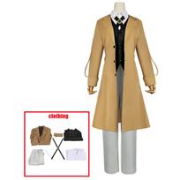 Anime Bungo Stray Dogs Dazai Osamu Cosplay Kostiumas Ilgas Striukės Palto Kostiumas Suaugusiems Vyrams Vėjo Striukė Helovino Kalėdiniai drabužiai L