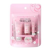 LAIKOU Japan Sakura Skin Care Kelioninis rinkinys 4 vnt valiklis, tonikas, kremas, esencija 4-travel kit