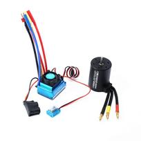 3650 2300KV bešepetis variklis ir su 120A ESC komplektu, pakaitalas HSP HPI Wltoys 1:8/1:10 Nuotolinis 120A mėlyna
