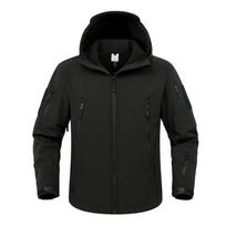 Vyriška taktinė striukė sniego slidinėjimo striukė Vandeniui atsparus Softshell kelių kišenių paltas M juoda