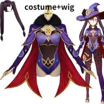Anime Žaidimas   Cosplay Mona Kostiumas Mergaitėms Moterims  Mergaitės Helovino Karnavalo Šventė Seksualus Suknelė Uniforma Cosplay Perukas Apranga L-(Costume+Wig)