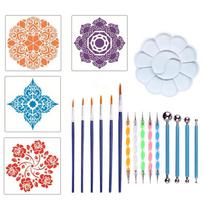 20 vnt. „Pasidaryk pats“ mandalų taškavimo dažymo rinkiniai „Dot Art Pen“ dažų trafaretų įrankiai 20pcs