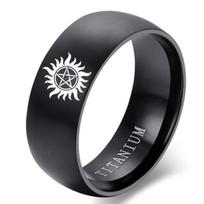 Madingas Signet žiedas Vyriškas Sun Power Supernatural žiedas Titano plieno žiedas vyrams Papuošalai Vestuvių sužadėtuvės Dovanos Priedai 11