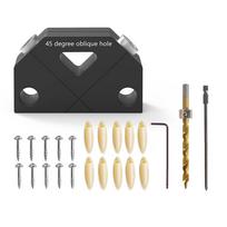 Medžio apdirbimo gręžimo šablonų rinkinys 45 laipsnių skylės perforatorius padėties nustatytuvas perforavimo pagalbinis įrankis medžio apdirbimui 8.0mm(2pcs) juoda