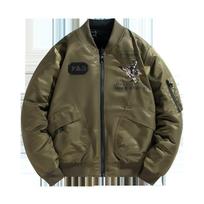 Vyriška striukė Bomber su siuvinėjimais Lengvos skrydžio striukės Laisvalaikio Softshell Varisty striukė vyrams Madinga laisvalaikio vėjo striukė pavasario rudenį 2XL armijos žalia spalva