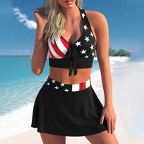 Maudymosi kostiumėliai Europietiški ir amerikietiški dalinami maudymosi kostiumėliai moteriški konservatyvūs suknelė bikini komplektas vienos spalvos maudymosi kostiumėlis XXL brown
