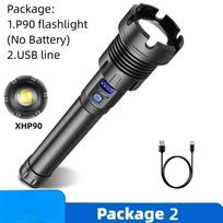 16CORE XHP160+COB LED žibintuvėlis 26650 USB taktinė blykstės lemputė XHP70/P90 įkraunamas LED žibinto priartinimas medžioklėje ryški darbo lempa XHP90 No battery