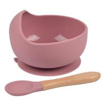 Silikoniniai kūdikių dubenys su šaukštu, 2 vnt kūdikių maitinimo rinkinys, siurbiamas dubenys vaikams, mažiems vaikams - BPA nemokami kūdikių indai 2pcs/set rožinė