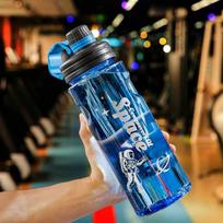 2L 3L didelės talpos sportinio vandens butelis su filtru Ekologiškas plastikinis vandens puodelis Nešiojamas fitneso gėrimų butelis be BPA 2000ml mėlyna