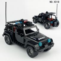 X018 Juodas SWAT Policijos Šuo Policijos Automobilis Vaikų Statybiniai Kaladėlės