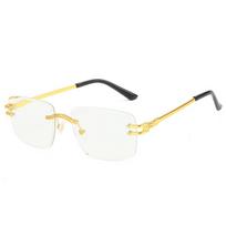 Apsauga Rimless Kvadratiniai akiniai nuo saulės Madingi berėmių saulės akinių šešėliai moterims