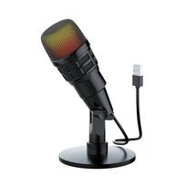 USB kondensatorinis mikrofonas Plug and Play žaidimų mikrofonas nešiojamam kompiuteriui, telefonui, įrašymui, tiesioginei transliacijai, karaokė juoda