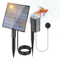 Saulės tvenkinio aeratorius 2,5 W / 7 V oro siurblys deguonies 0,6 l/min saulės siurblys tvenkiniui su 1 burbulo akmeniu ir juoda