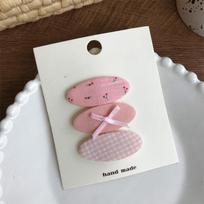3 vnt./rinkinys Saldus mielas vaikų mergaičių plaukų segtukas Madingas lankelis, vyšnių languotas stiliaus plaukų segtukas Gražus audinys, šoninis segtukas Kawaii mergaičių galvos apdangalai rožinė
