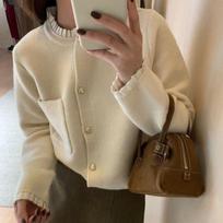 New fungus lace knitted cardigan with French heart button sweater and jacket top one size balta