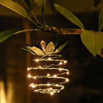 1 vnt LED saulės ananasų pakabinamas žibintas, atsparus vandeniui varine viela Fairy Light lauko vakarėlio lempa, skirta festivalio vestuvių sodo medžio dekoravimui 1PCS