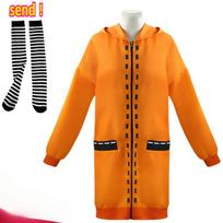 Rune Yomozuki Runa Women Orange Hoodie Zip Jacket Cosplay Costume Anime Kakegurui Compulsive Gambler  Coat XXXL oranžinė