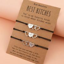 3 vnt. / rinkinys Charm Draugystės sesuo apyrankės Nebiologinė sesuo Geriausios draugės apyrankė su kortele Soul Sister BFF pamergės dovana