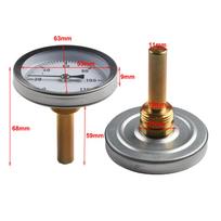 Vandeniui atsparus metalinis termometras karšto vandens šildymo alyvos bakams, 63 mm ciferblatas