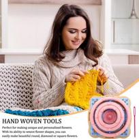 Flower Knitting Loom Kit,Beginner Weaving Loom Kit for Flowers,Portable Colorful Knitting Machine