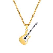 Cyue Stainless Steel Creative Personality Mini Rock Guitar Pendant Chain Necklace For Women Men Fashion Jewelry Zyn051 55cm juoda