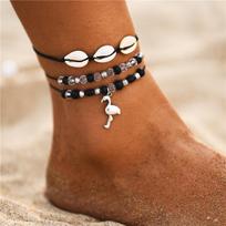 Boho Ocean Beach Reguliuojama styga Makramė Midijos jūros kriauklės Cowrie kulkšnies apyrankė balti karoliukai vėžliuko kulkšnys moterims brown