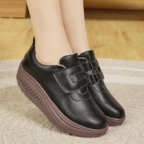 Women Loafers Platform Chunky Lady Summer Casual Black Office Lady Thick Sole Height Increase Shake Shoes EU:37 juoda