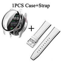 Dėklas + dirželis, skirtas Samsung Galaxy Watch 7 Watch7 44 mm 40 mm FE priedai Laikrodžio juostos apsauginis dėklas su ekrano apsauga. Watch 7 40mm gryna/balta