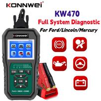 KONNWEI KW470 OBD2 visos sistemos skaitytuvas, skirtas F ord universalaus automobilio OBD 2 kodų skaitytuvui su akumuliatoriaus testerio diagnostikos įrankiu žalia