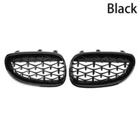 Skirta BMW E60 E61 550i 535i Diamond Car priekinio buferio grotelės Kidney Racing Grill 2004-2009 Groteles juodo rėmo sidabro grotelėms Black