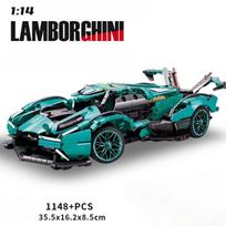 1148PCS Techninis Lamborghinis V12 Super Speed ​​Racing Car Statybiniai blokai Transporto priemonės Modelis Surinkite plytas Žaislas, skirtas suaugusiems vaikams dovanoti balta