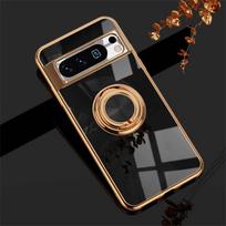 „Google Pixel 8 Pro Luxuy“ padengtas magnetinis metalinis žiedinis laikiklis automobilio laikiklio dėklas, skirtas „Google Pixel 7 Pro A 6 5 A“ silikoninis smūgiams atsparus dangtelis For Pixel 7 juoda