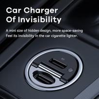 Automobilinis įkroviklis REMAX RCC332 30W PD+QC 2×USB-C, greitas: Spalva - Juoda