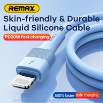 Greito įkrovimo kabelis REMAX RC-C056 20W PD skystas silikonas USB-C į Lightning, 1m: Spalva - Violetinė