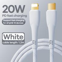Greito įkrovimo kabelis REMAX RC-C063 20W PD USB-C į Lightning, 1.2m: Spalva - Balta