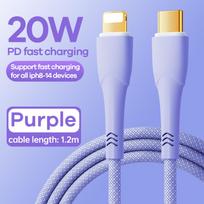 Greito įkrovimo kabelis REMAX RC-C063 20W PD USB-C į Lightning, 1.2m: Spalva - Violetinė