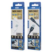 Duomenų kabelis REMAX RC-138i 2.4A USB-A į Lightning, 1m: Spalva - Juoda
