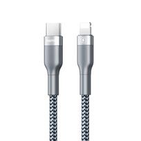 Greito įkrovimo kabelis REMAX RC-009 18W PD USB-C į Lightning: Spalva - Sidabrinė