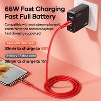 Greito įkrovimo kabelis REMAX RC-C030 66W su skaitmeniniu ekranu USB-A į USB-C: Spalva - Violetinė
