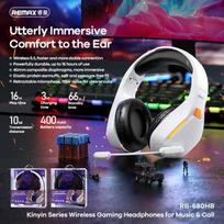 Belaidės žaidimų ausinės REMAX RB-680HB Kinyin Bluetooth 5.3: Spalva - Balta
