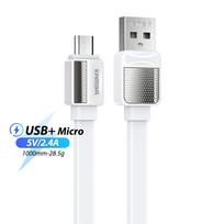 REMAX Platinum Pro serijos 2.4A duomenų kabelis RC-154m (USB - Micro): Spalva - Balta