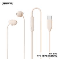 Laidinės miego ausinės REMAX RM-619a su USB Type-C, rožinė